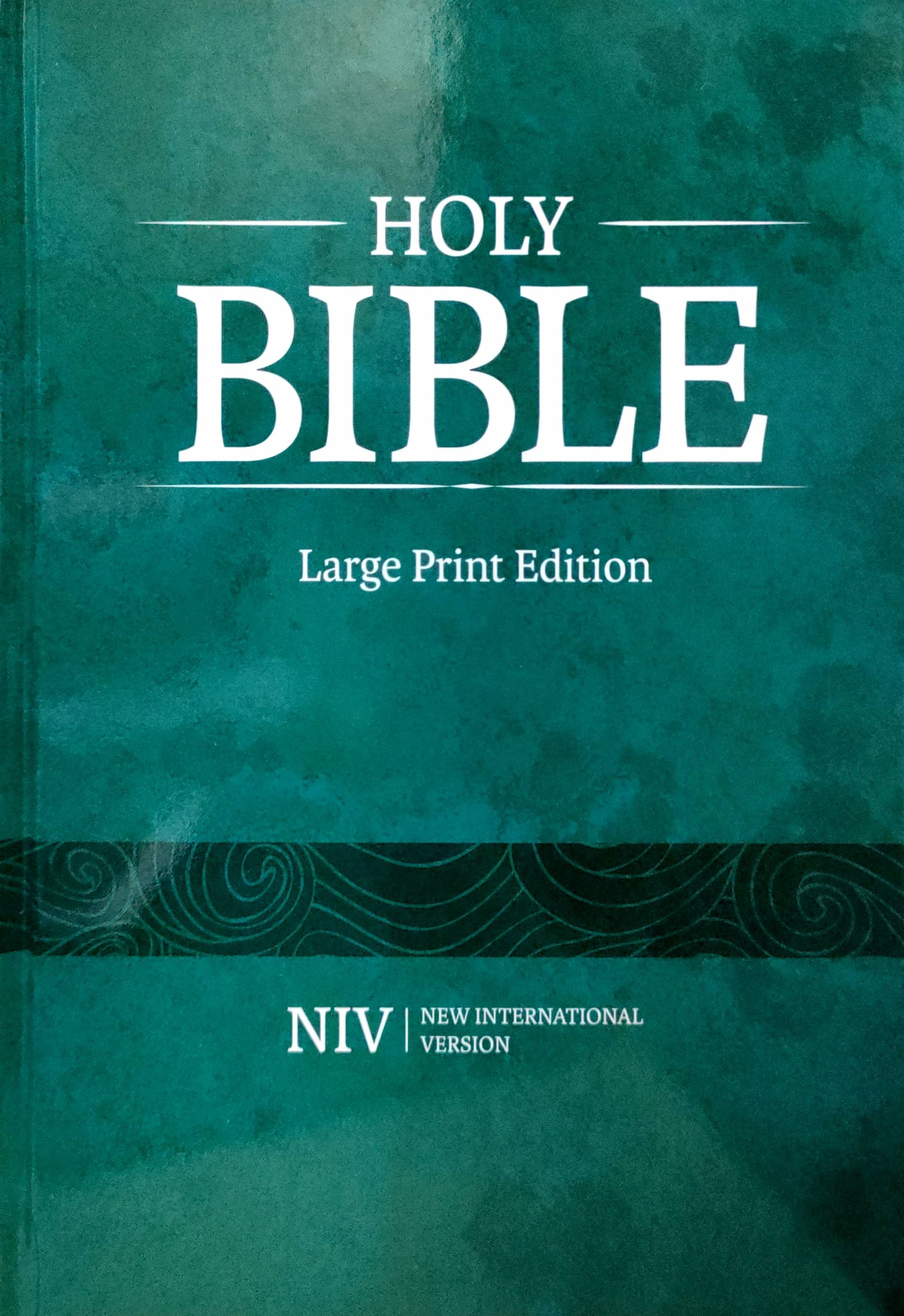 Bible niv holy bible niv illustrated large print hardcover green 
